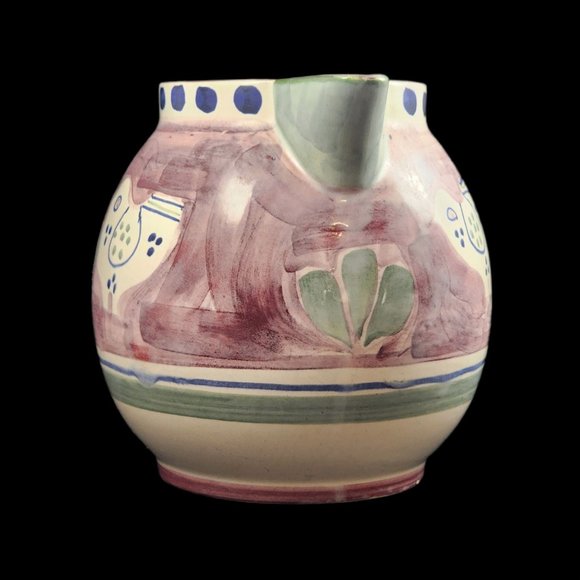 Mexican Pottery Pitcher Water Jug Chicken Bird Necesito Max Mexico Farmhouse 11" - Picture 3 of 8